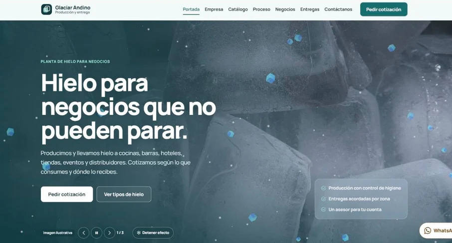 Glaciar Andino — Hielo para Negocios