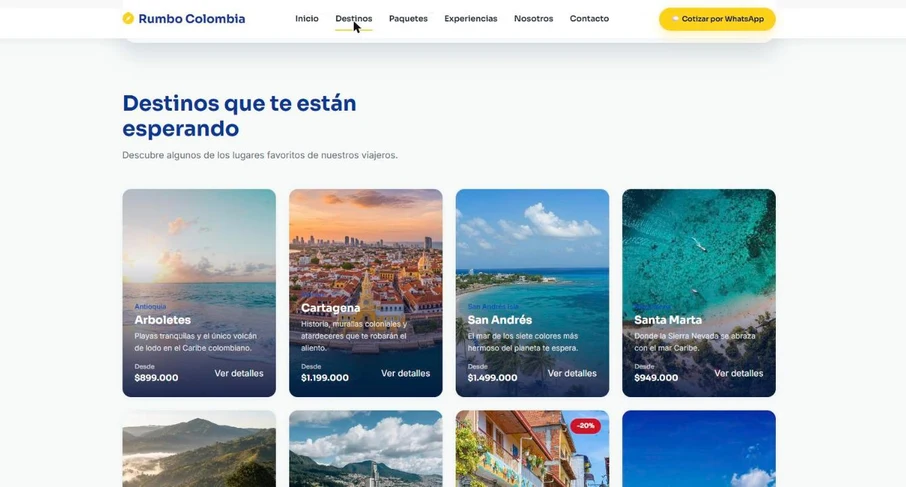 Sitio público — Destinos